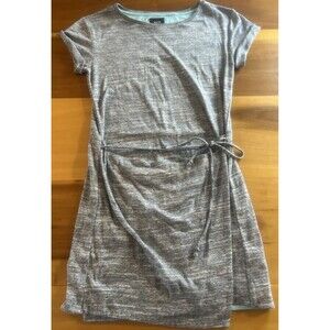 Maeve Anthropologie Medium/M Heathered Gray Wrap Front Skirt Dress